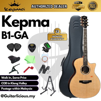 Kepma Elite B1-GA Series Solid Sitka Spruce Top, Side & Back Solid East Indian Rosewood Grand Auditorium Acoustic Guitar