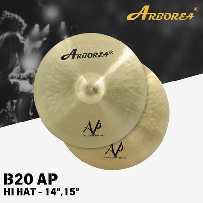 Arborea Cymbals B20 A.P. Series Cymbal Set / Hi-Hat , Splash , Crash, Ride, Stacker , China