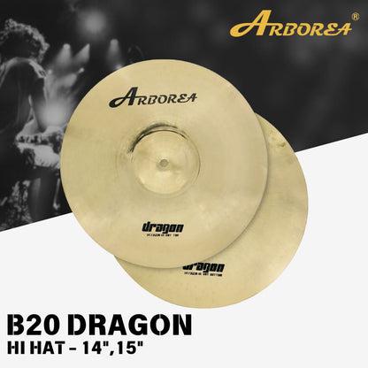 Arborea Cymbals B20 Dragon Series Cymbal Set / Hi-Hat , Splash , Crash, Ride, Stacker , China