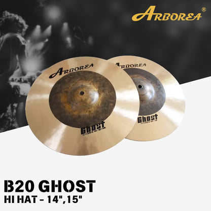 Arborea Cymbals B20 Ghost Series Cymbal Set / Hi-Hat , Splash , Crash, Ride, Stacker , China