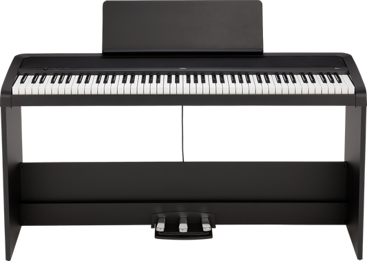 Korg B2+SP 88-Key Digital Piano in BLACK with matching bench, note stand, and power adapter – lightweight, stylish, and perfect for home or stage use