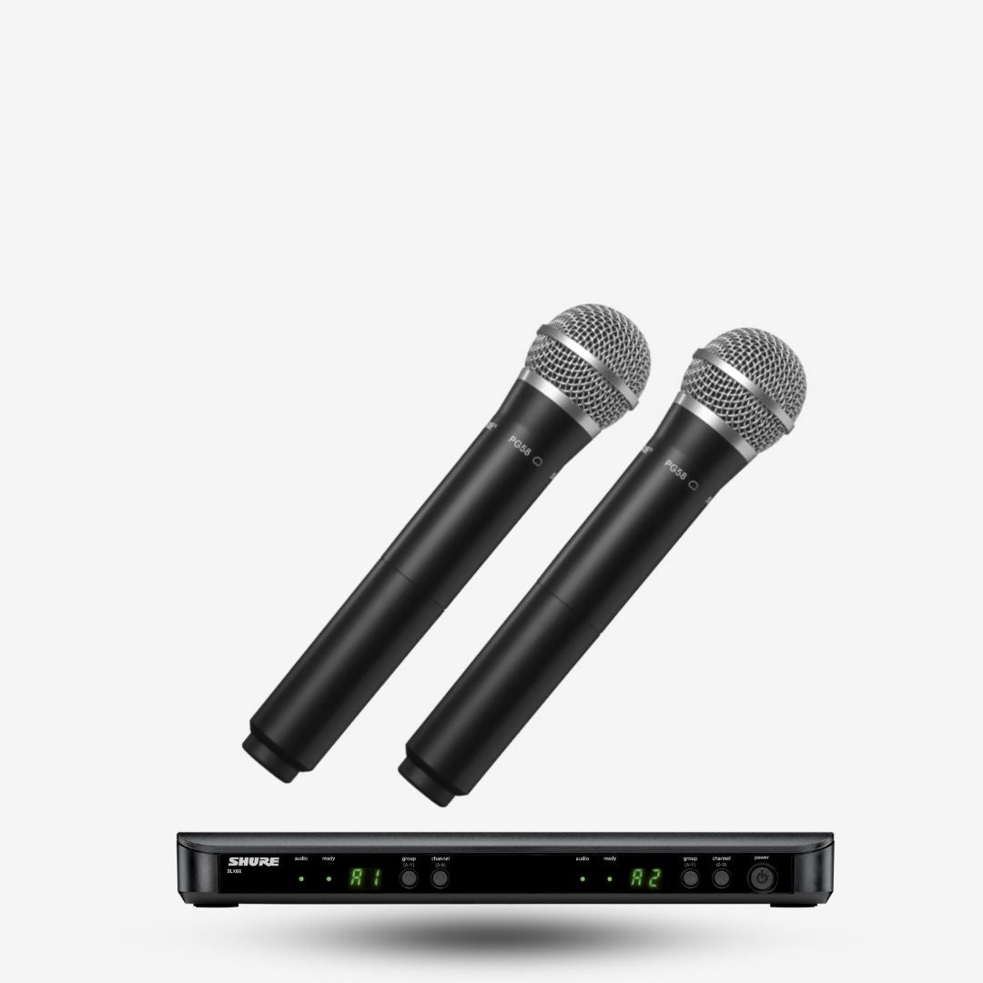 Shure BLX288/PG58 Dual Channel Wireless Handheld Microphone System