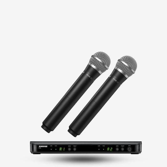 Shure BLX288/PG58 Dual Channel Wireless Handheld Microphone System & (2) BLX2/PG58 Handheld Transmitters