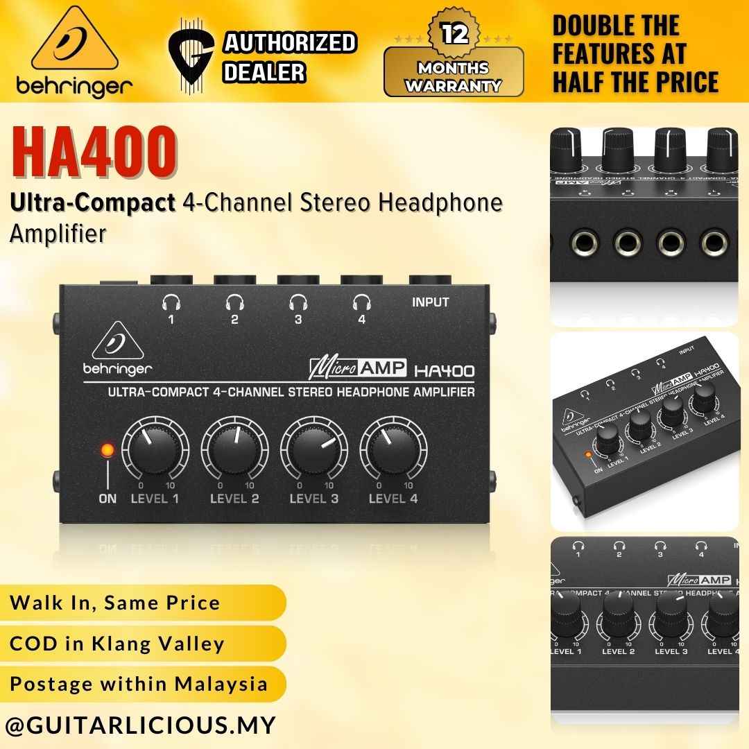 Behringer MicroAMP HA400 4-Channel Headphone Amplifier ( HA-400 /  HA 400 )