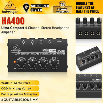 Behringer MicroAMP HA400 4-Channel Headphone Amplifier ( HA-400 /  HA 400 )