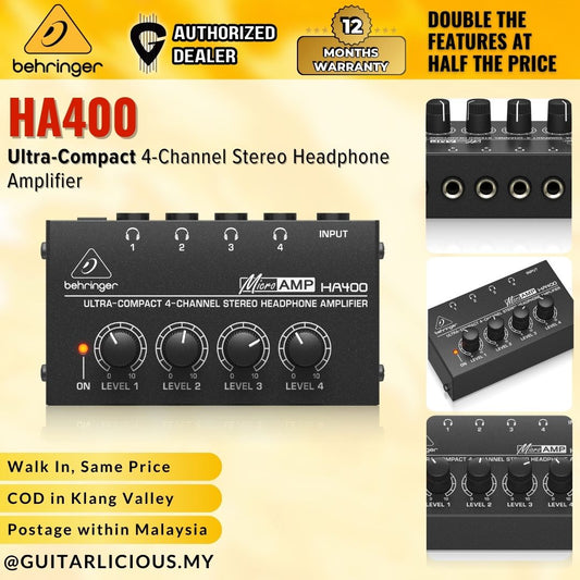 Behringer MicroAMP HA400 4-Channel Headphone Amplifier ( HA-400 /  HA 400 )