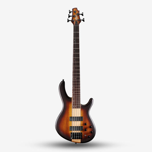 Cort C5 Plus ZBMH Electric 5 String Bass Guitar with Bag - Open Pore Tobacco Burst (OTAB)