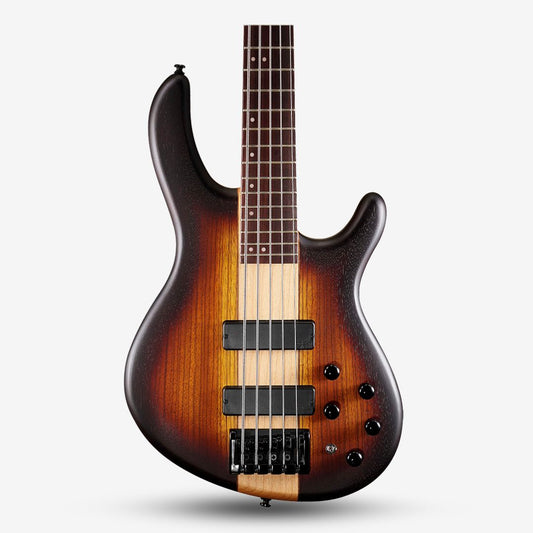 Cort C5 Plus ZBMH Electric 5 String Bass Guitar with Bag - Open Pore Tobacco Burst (OTAB)