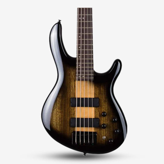 Cort C5 Plus ZBMH Electric 5 String Bass Guitar with Bag - Trans Black Burst (TBB)