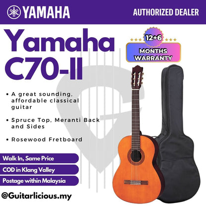 Yamaha C70-II Nylon String Classical Guitar ( C70 / C70-2 / C-70-2)