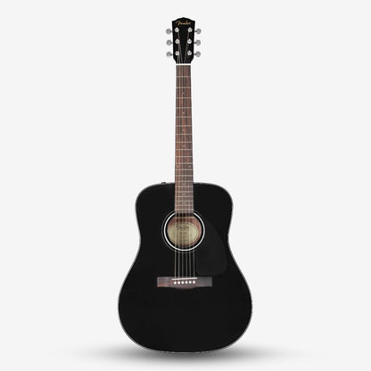 Fender CD-60 Dreadnought V3 Acoustic Guitar w/case, Walnut FB , Black ( CD60 / CD 60 / CD60-BK )