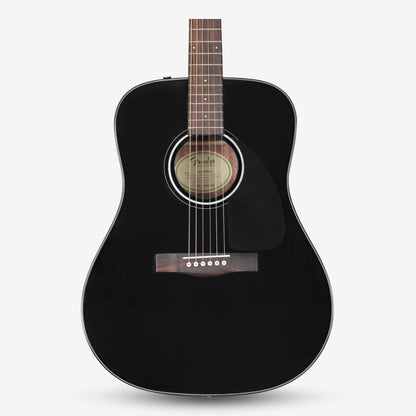 Fender CD-60 Dreadnought V3 Acoustic Guitar w/case, Walnut FB , Black ( CD60 / CD 60 / CD60-BK )