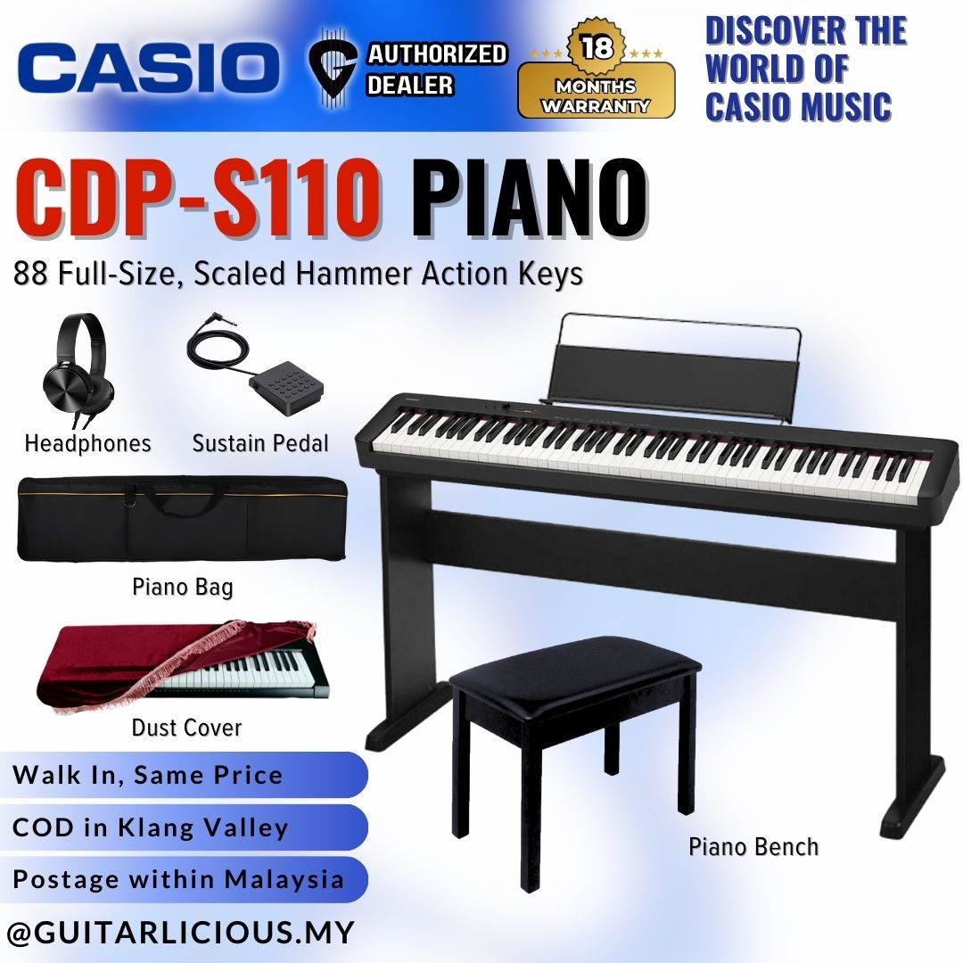 Casio CDP-S110 88-Key Digital Piano – Compact & Expressive