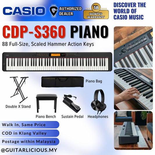 Casio CDP-S360 88-key Digital Piano with Headphone (CDPS360 / CDP S360)