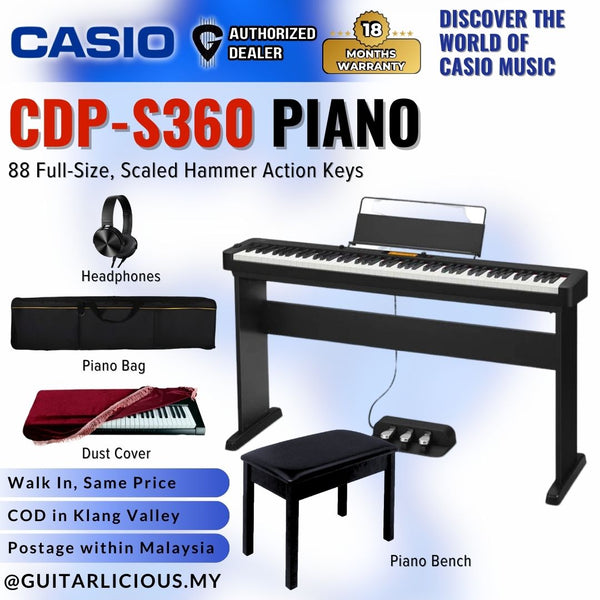 Casio CDP-S360 88-key Digital Piano with Headphone (CDPS360 / CDP S360) - (Website Clearance)