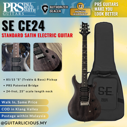 PRS SE CE24 Standard Satin Electric Guitar with Bag - Charcoal