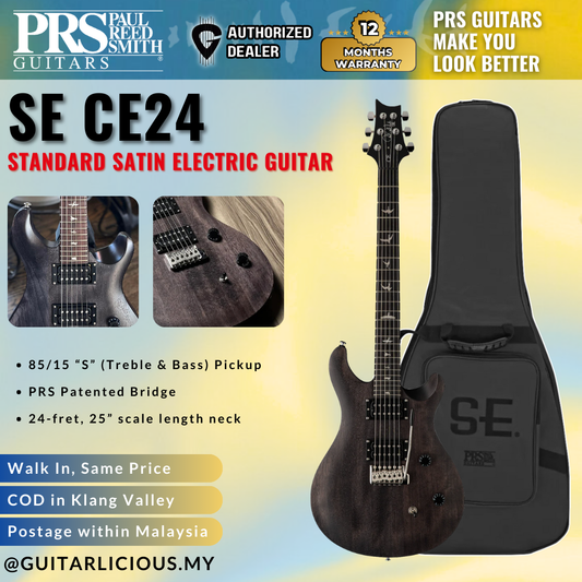 PRS SE CE24 Standard Satin Electric Guitar with Bag - Charcoal