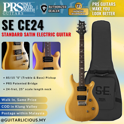 PRS SE CE24 Standard Satin Electric Guitar with Bag - Metallic Gold