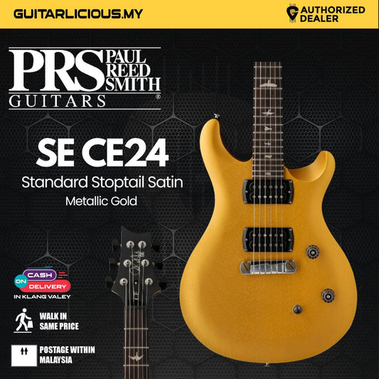 PRS SE CE24 Standard Stoptail Satin Electric Guitar - Metallic Gold