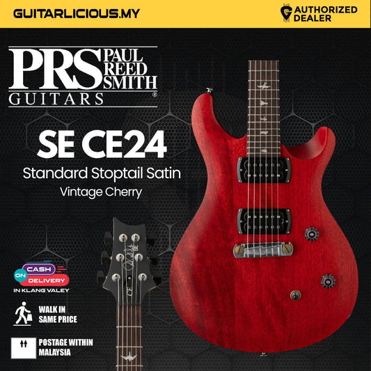 PRS SE CE24 Standard Stoptail Satin Electric Guitar - Vintage Cherry