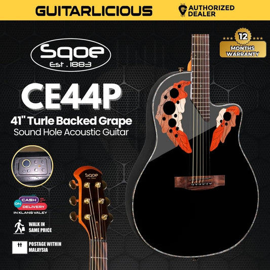Sqoe CE44P 41 " Turtle Backed Grape Sound Hole Acoustic Guitar (SQOE / CE44P-41/ CE44P 41 )
