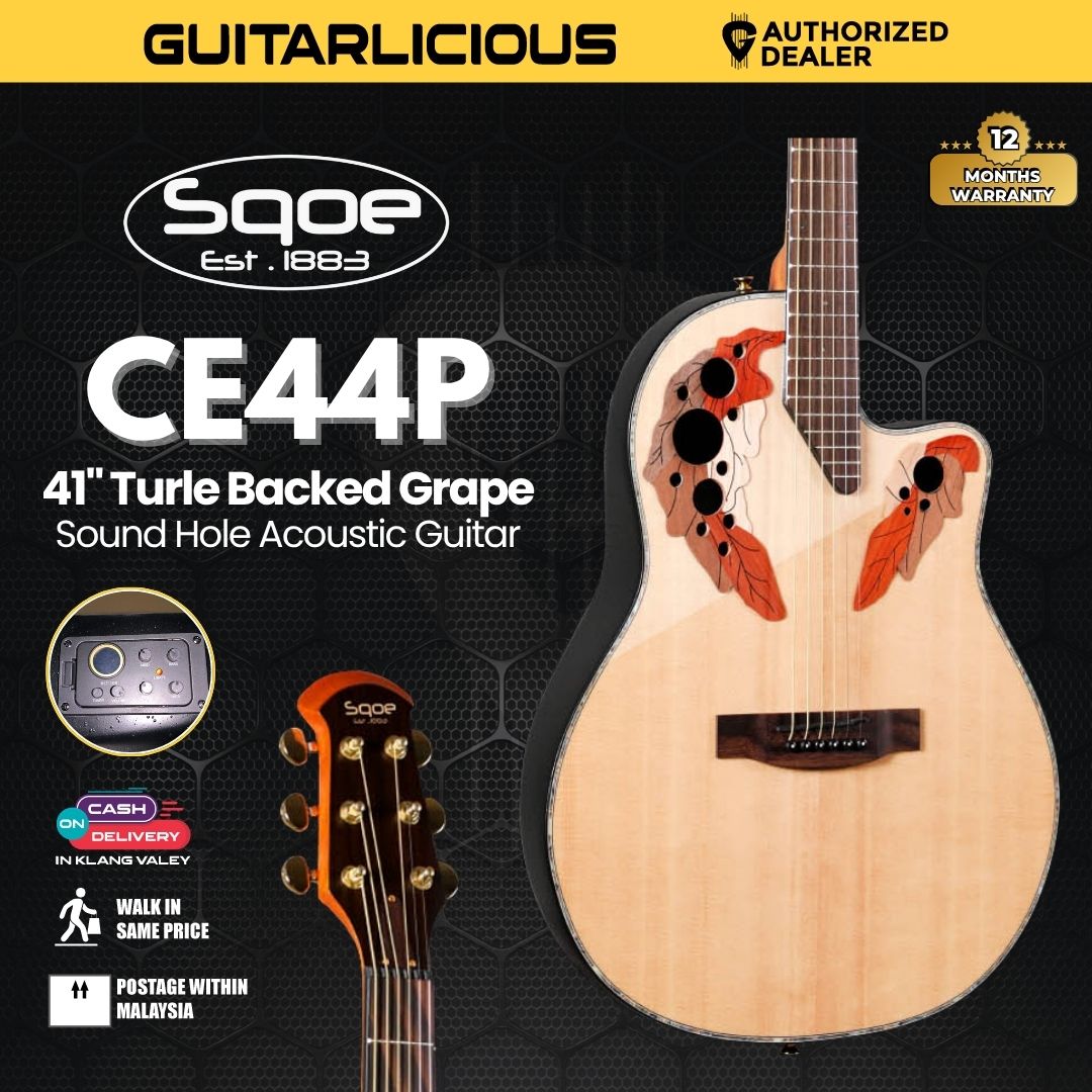 Sqoe CE44P 41 " Turtle Backed Grape Sound Hole Acoustic Guitar (SQOE / CE44P-41/ CE44P 41 )
