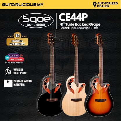 Sqoe CE44P 41 " Turtle Backed Grape Sound Hole Acoustic Guitar (SQOE / CE44P-41/ CE44P 41 )
