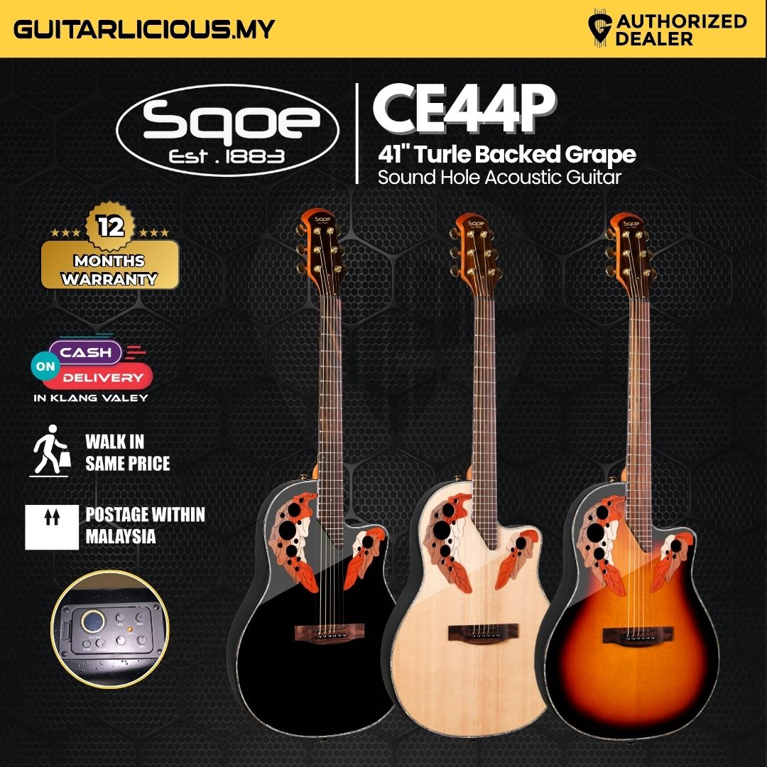 Sqoe CE44P 41 " Turtle Backed Grape Sound Hole Acoustic Guitar (SQOE / CE44P-41/ CE44P 41 )