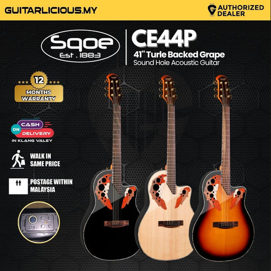 Sqoe CE44P 41 " Turtle Backed Grape Sound Hole Acoustic Guitar (SQOE / CE44P-41/ CE44P 41 )