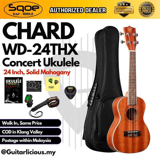 CHARD WD-24THX Solid Top Mahogany Concet 24inch Ukulele