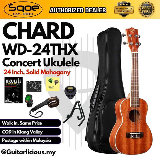 CHARD WD-24THX Solid Top Mahogany Concet 24inch Ukulele