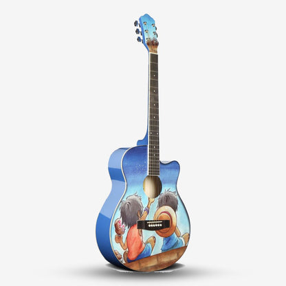 CONE Series 40 inch Acoustic Guitar - Reggae (Green) One Piece (Blue) Art (Red) (CONE 4050)