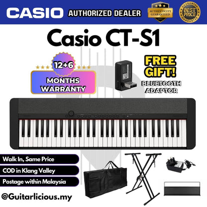 CASIO CT-S1 61-Keys Casiotone Portable Keyboard, Bundle Set ( CTS1 / CTS 1 / CT S1 )