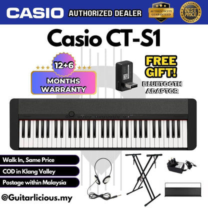 CASIO CT-S1 61-Keys Casiotone Portable Keyboard, Bundle Set ( CTS1 / CTS 1 / CT S1 )