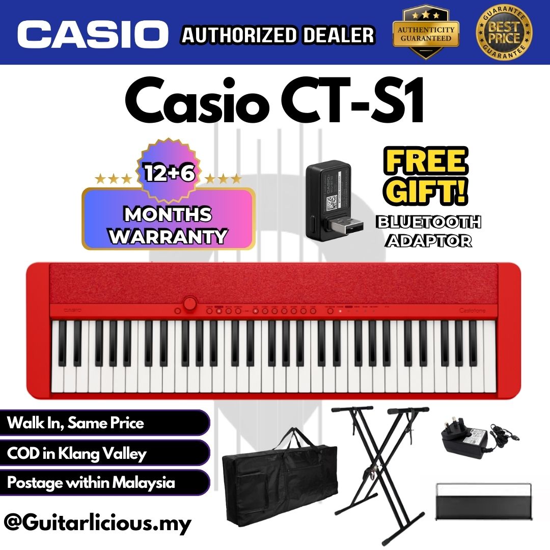 CASIO CT-S1 61-Keys Casiotone Portable Keyboard, Bundle Set ( CTS1