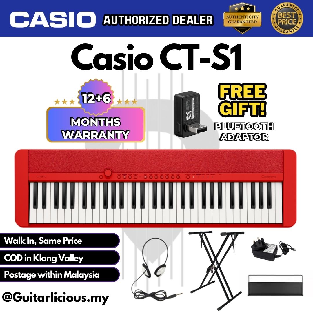 CASIO CT-S1 61-Keys Casiotone Portable Keyboard, Bundle Set ( CTS1