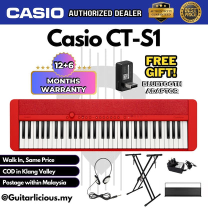 CASIO CT-S1 61-Keys Casiotone Portable Keyboard, Bundle Set ( CTS1 / CTS 1 / CT S1 )