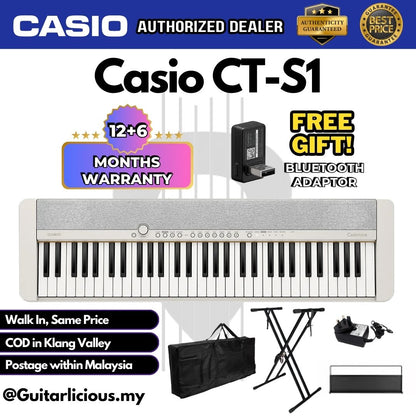 CASIO CT-S1 61-Keys Casiotone Portable Keyboard, Bundle Set ( CTS1 / CTS 1 / CT S1 )