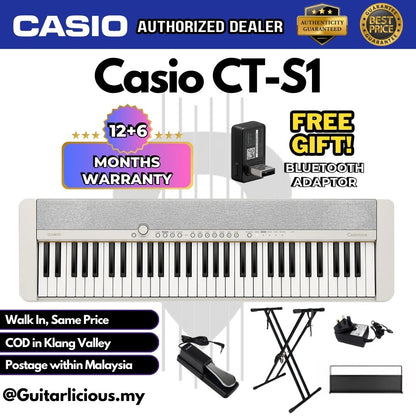 CASIO CT-S1 61-Keys Casiotone Portable Keyboard, Bundle Set ( CTS1 / CTS 1 / CT S1 )