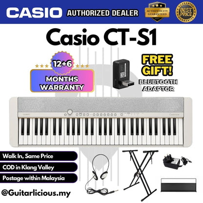 CASIO CT-S1 61-Keys Casiotone Portable Keyboard, Bundle Set ( CTS1 / CTS 1 / CT S1 )