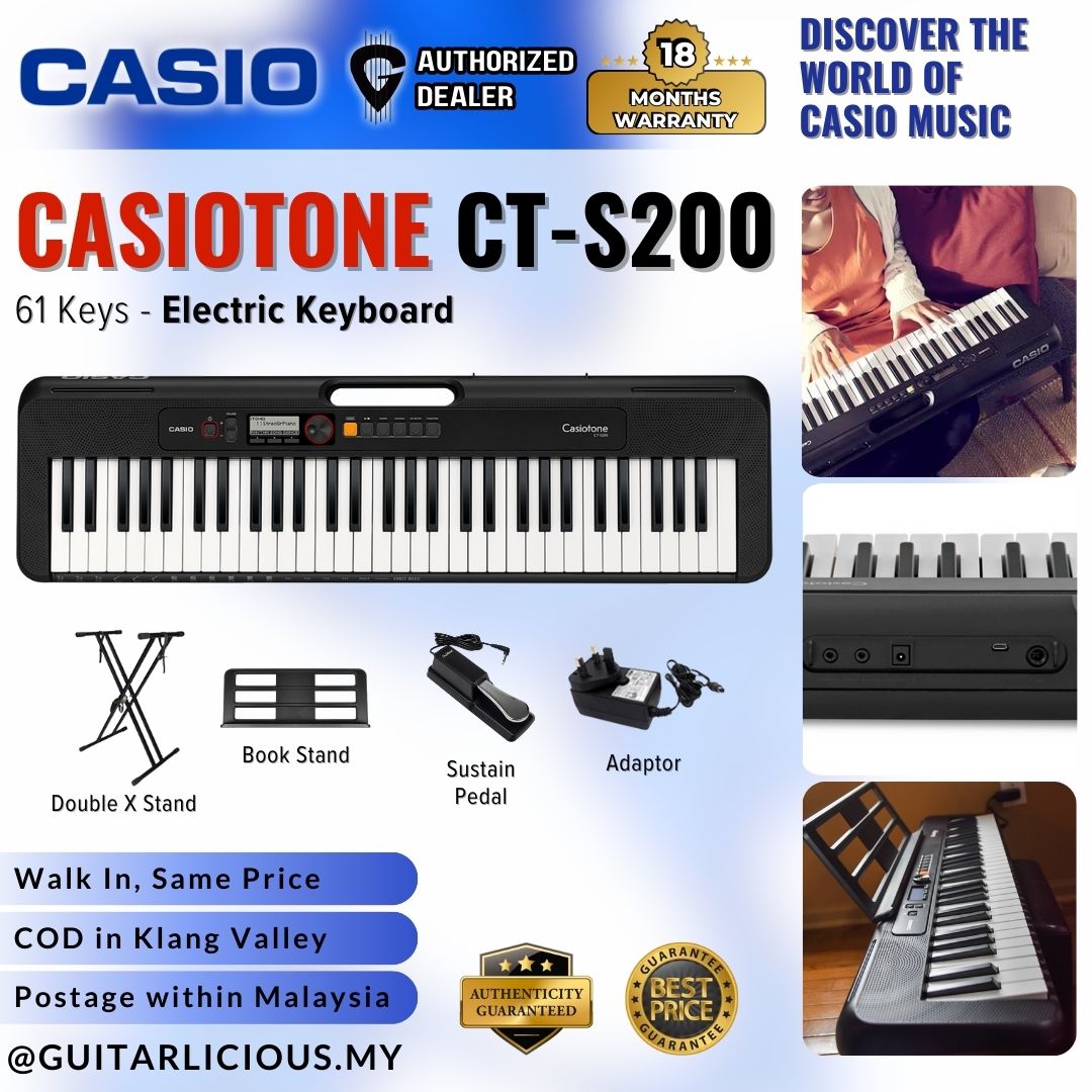 【25年製】CASIO Casiotone CT-S200 61鍵 ブラック Casio Casiotone CT-S200 61-Key Digital Keyboard Black | Guitar Center