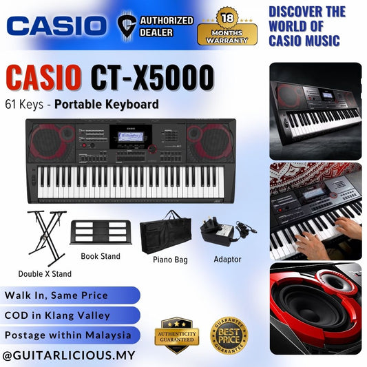 Casio CT-X5000 61-Keys Portable Keyboard Premium Bundle ( CTX5000 / CTX 5000 / CT X 5000 )