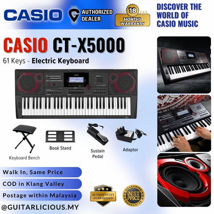 Casio CT-X5000 61-Keys Portable Keyboard Premium Bundle ( CTX5000 / CTX 5000 / CT X 5000 )