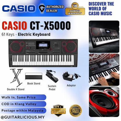 Casio CT-X5000 61-Keys Portable Keyboard Premium Bundle ( CTX5000 / CTX 5000 / CT X 5000 )
