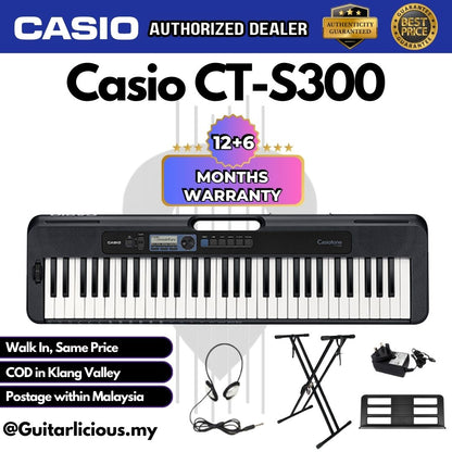 CASIO CT-S300 61-Keys Casiotone Portable Keyboard, Bundle Set (CTS300 / CTS 300 / CT S 300)