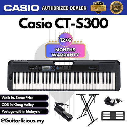 CASIO CT-S300 61-Keys Casiotone Portable Keyboard, Bundle Set (CTS300 / CTS 300 / CT S 300)