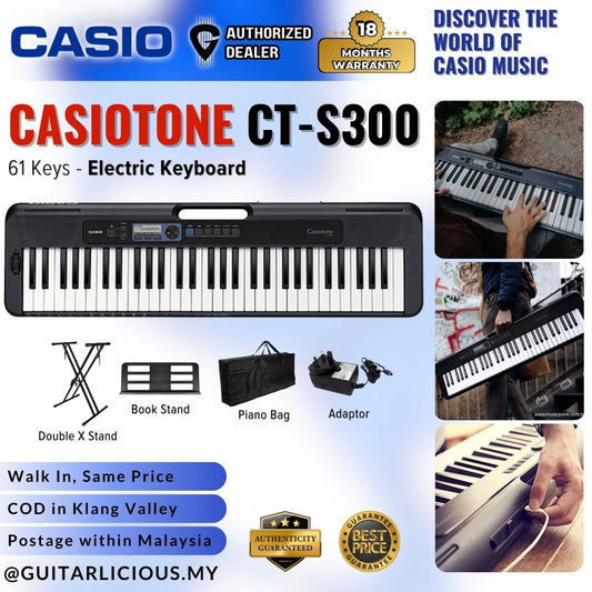 CASIO CT-S300 61-Keys Casiotone Portable Keyboard, Bundle Set (CTS300 / CTS 300 / CT S 300)