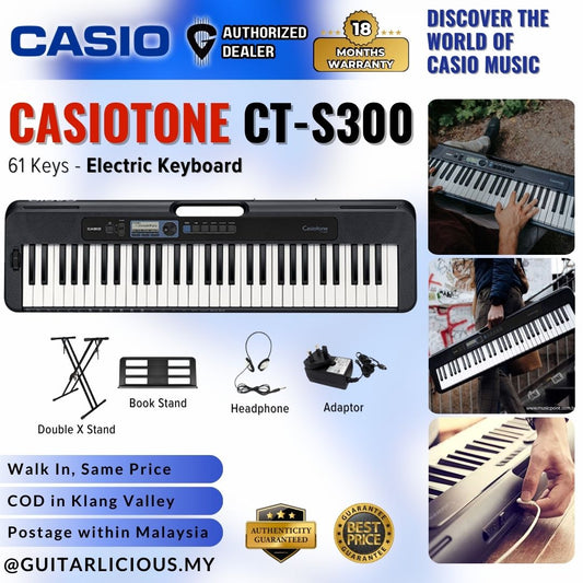 CASIO CT-S300 61-Keys Casiotone Portable Keyboard, Bundle Set (CTS300 / CTS 300 / CT S 300)