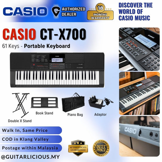 Casio CT-X700 61-Keys Portable Keyboard, Bundle Set (CTX700 CTX 700)