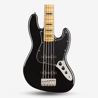 Squier by Fender Classic Vibe 70s Jazz 5 String Bass Guitar, Maple FB - Black